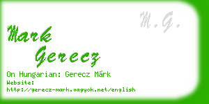 mark gerecz business card